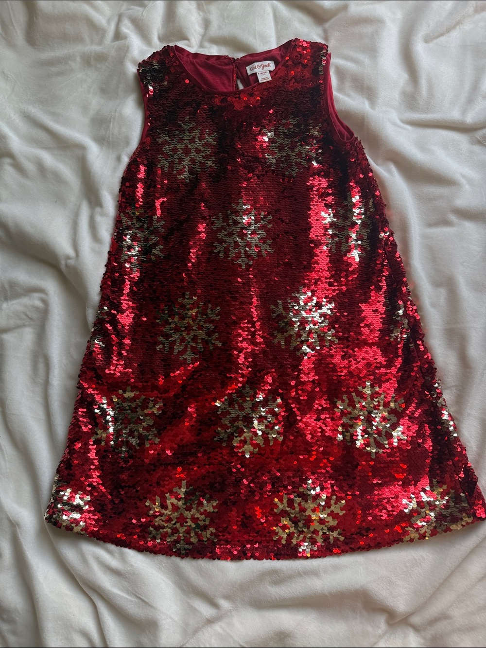 Cat & Jack Red Sequin A-Line Dress Skirt